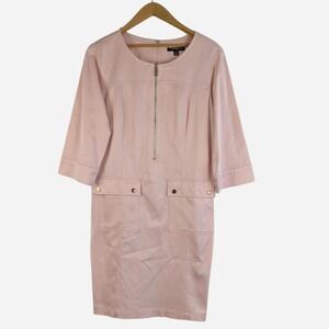 Sharagano Blush Pink Zip Front Pocket Dress - Size 12